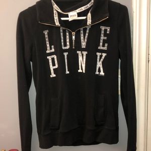 black PINK quarter zip sweater